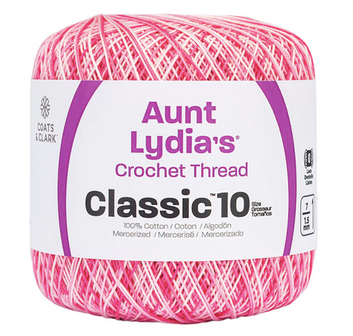 Aunt Lydia's Shaded Pink 300 Yds Crochet Thread Size 10