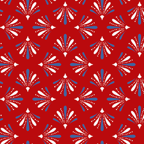 Blank Quilting Anthem Fans Red Cotton Quilting Fabric By The Yard