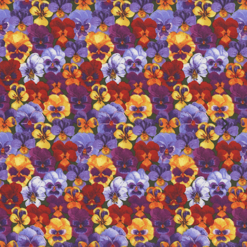 Blank Quilting Pansy Prose Small Pansy Cotton Fabric By The Yard