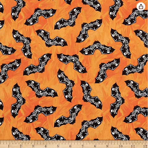 Blank Quilting Halloween Countdown Bats Orange Fabric By The Yard