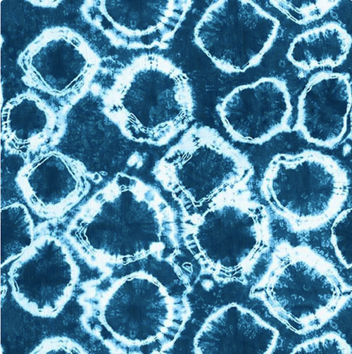 Blank Quilting Katori Circles White Blue Cotton Fabric By The Yard