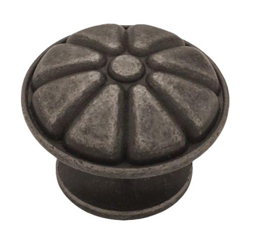 PN0848-PEW 1 1/2" Pie Segment Cabinet Drawer Pull Knob Pewter