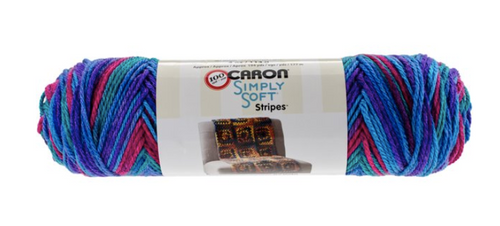 Caron Simply Soft Stripes Jersey Shore 5 oz Acrylic Knitting & Crochet Yarn