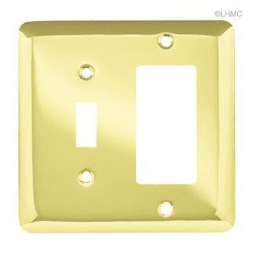 64364 Polished Brass Stamped Metal Switch/GFCI Cover Plate