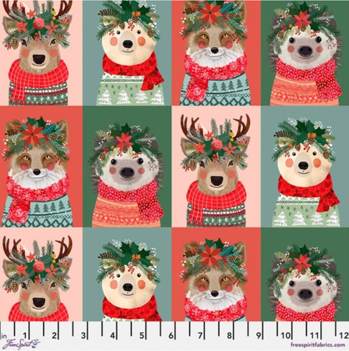 Free Spirit Mia Charro Christmas Squad Multi Cotton Fabric By Yard