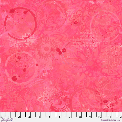 Free Spirit Sue Penn Textures Tonal Graffiti Raspberry Cotton Fabric By The Yard