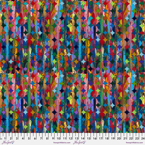 Free Spirit Sue Penn Happy Blooms Carnival Multi Cotton Fabric By The Yard