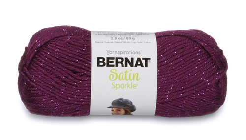Bernat Satin Sparkle Acrylic Knitting & Crochet Yarn Amethyst