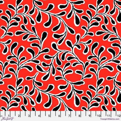 Free Spirit Kaffe Fassett Twig Red Cotton Fabric By The Yard