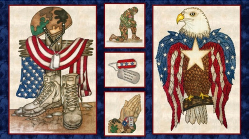 Blank Quilting Fabrics Fired Up! Silas M. Studio Patriotic Words