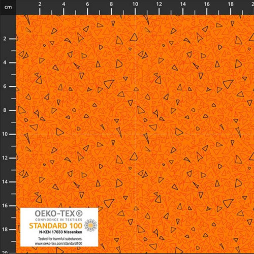 Stof European Quilting Best Bits Triangles Orange Cotton Fabric By The Yard