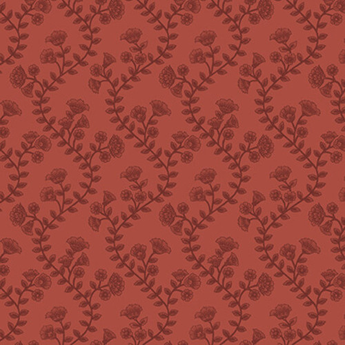 Blank Quilting Ashton Collection Wavy Floral Stripe Red Cotton Fabric By The Yard