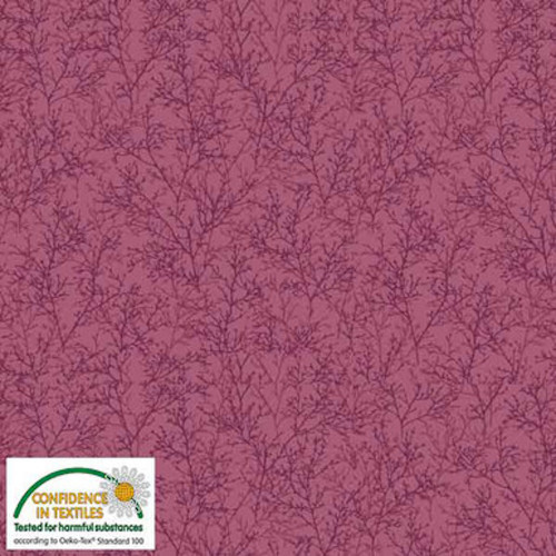 Stof European Colour Harmony Tree Branches Purple Cotton Fabric By The Yard