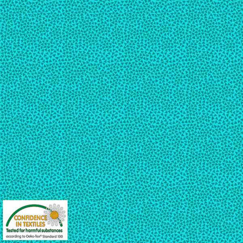 Stof Quilters Combination Triangles Turquoise Cotton Fabric By The Yard