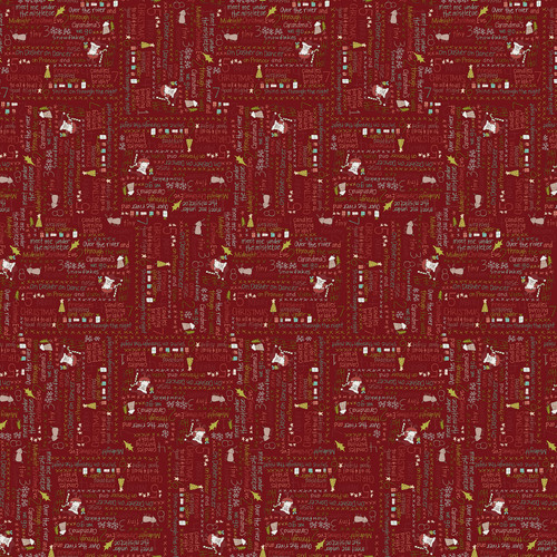 Henry Glass Countdown To Christmas Word Print Red Fabric By The Yard