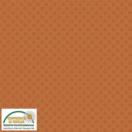 Stof Quilters Combination Dots & Crosses Pumpkin Cotton Fabric By The Yard