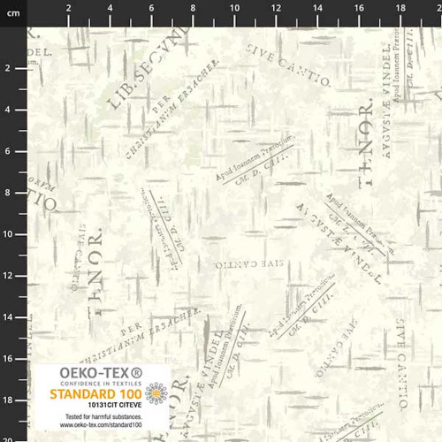 Stof European Colour Way Writing Off White Cotton Quilting Fabric By The Yard