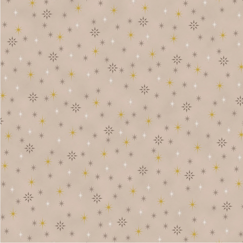 Stof European Quilting Sparkle Mini Stars Beige Cotton Fabric By The Yard