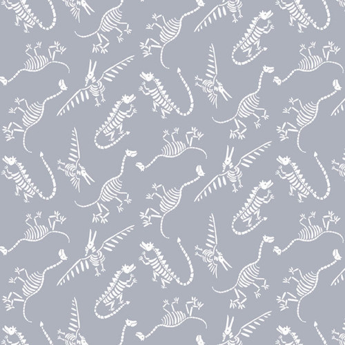 Henry Glass Dinosaur Kingdom Fossils Gray Cotton Fabric By Yard