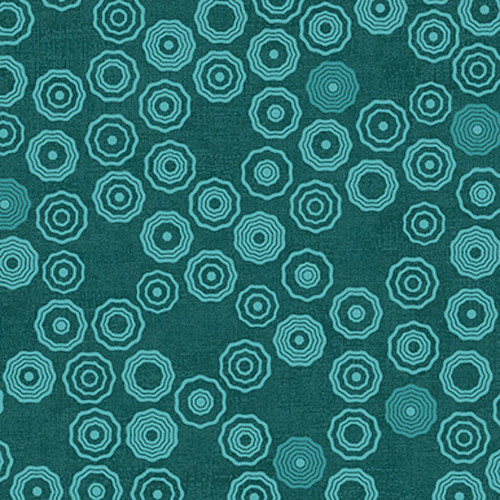 Stof European Basically Gears Teal Quilting Cotton Fabric By The Yard