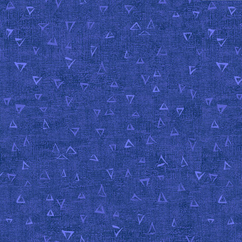 Stof European Basically Triangles Blue Quilting Cotton Fabric By The Yard