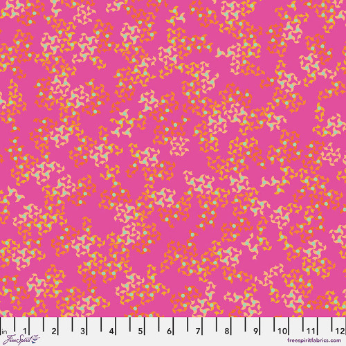 Victoria Findlay Wolfe Next Door Garden Meander Pink Cotton Fabric by The Yard