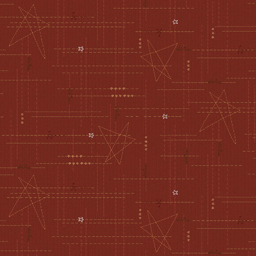 Henry Glass Time Well Spent Star Stitch Red Cotton Fabric By The Yard