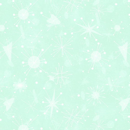 StudioE Snow Dog Express Snowflakes Mint Holiday Fabric By The Yard