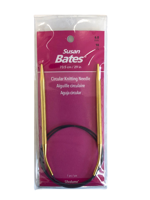 Susan Bates Silvalume 29" Circular Knitting Needles, U.S. 10 (6.00mm)
