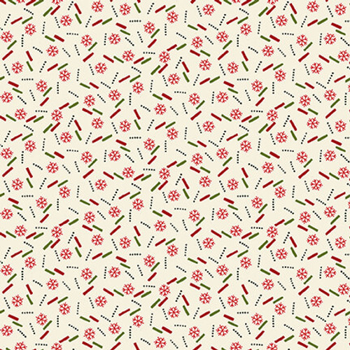 Henry Glass Winter Joy Mini Snowflake Toss Cream Fabric By The Yard