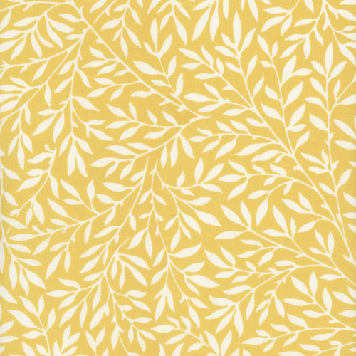 Morris & Co. Leicester Staden Lily Yellow Cotton Fabric By Yd
