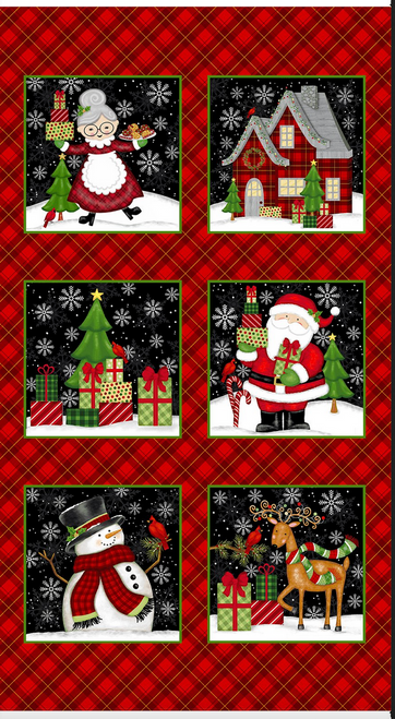 StudioE Merry Town 24" Block Panel Holiday Fabric By The Panel