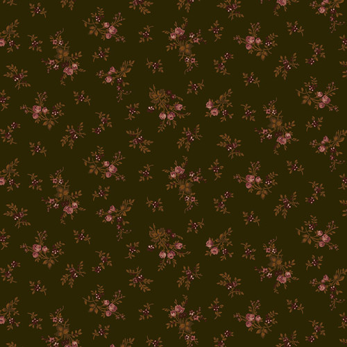 Henry Glass Chocolate Covered Cherries Small Floral Chocolate Cotton Fabric By Yard