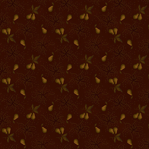 Henry Glass Chocolate Covered Cherries Pear Orchard Black Cherry Cotton Fabric By Yard