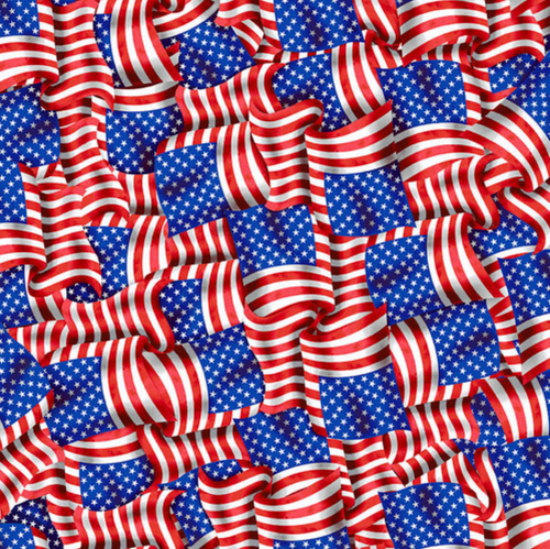 Studio E Stars & Stripes Forever Packed Flags Multi Cotton Fabric By Yard