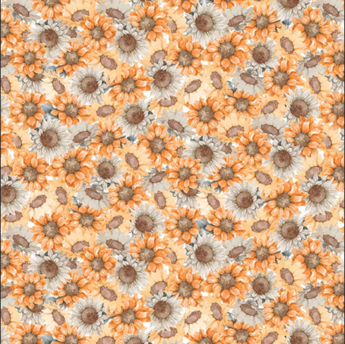 Blank Quilting Harvest Classics Floral Orange Cotton Fabric By The Yardv