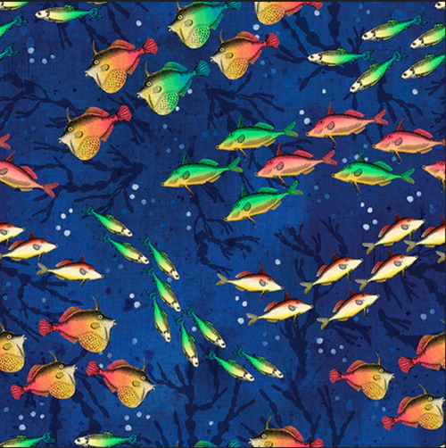 Fish Fabric by The Yard Ocean Life Upholstery Fabric for Chairs
