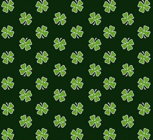 Henry Glass Hello Lucky Four Leaf Clover Black Green Cotton Fabric By Yard