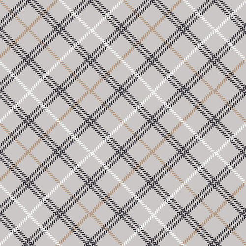 Henry Glass Woodland Whispers Bias Plaid Lt Gray  Cotton Fabric By The Yard