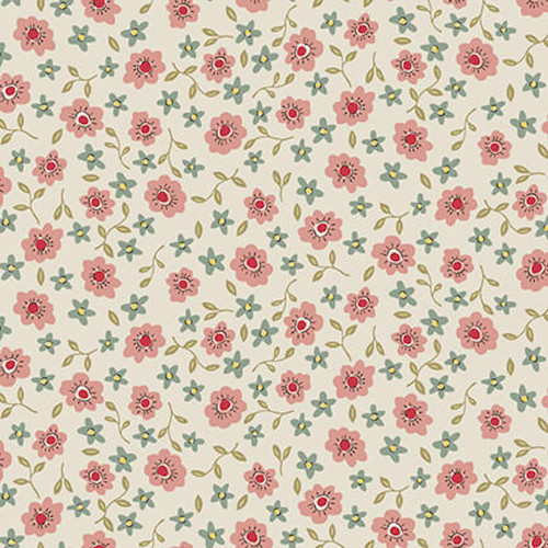 Henry Glass Market Garden Tossed Posies Cream Cotton Fabric By The Yard