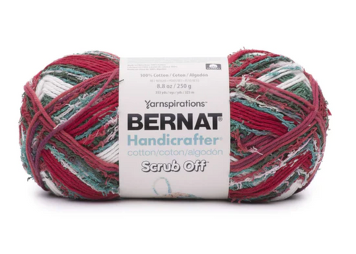 Bernat Handicrafter Scrub Off Cotton Holly Jolly Knitting & Crochet Yarn