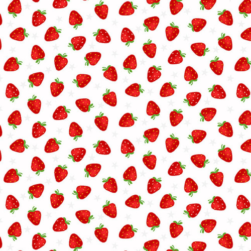 Studio E My Happy Place Tossed Strawberries Multi Fabric By Yard