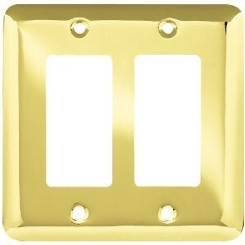 64078 Stamped Brass Double GFCI Outlet Switch Cover