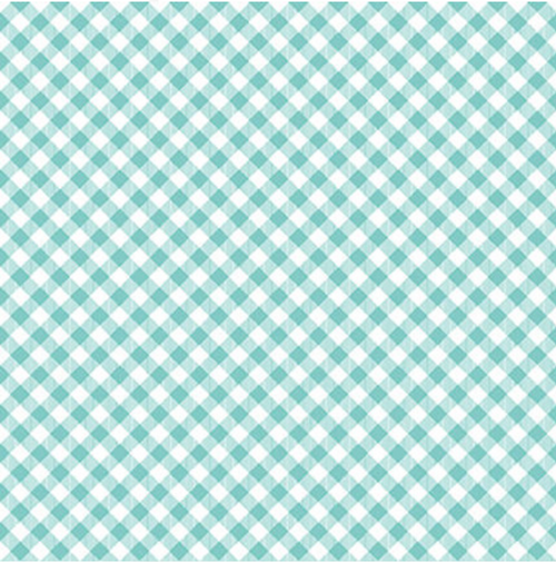 Henry Glass Chelsea's Checks Small Bias Aqua Cotton Fabric By The Yard