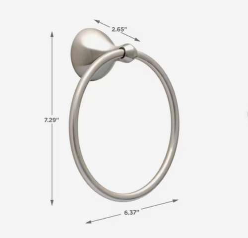 Delta FNDS46-BN Foundations Bath Towel Ring, Brushed Nickel Finish