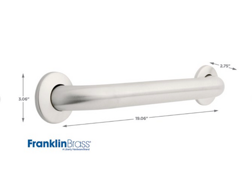 Franklin Brass 5716 16" Bath Safety Concealed Mount Grab Bar Stainless Steel