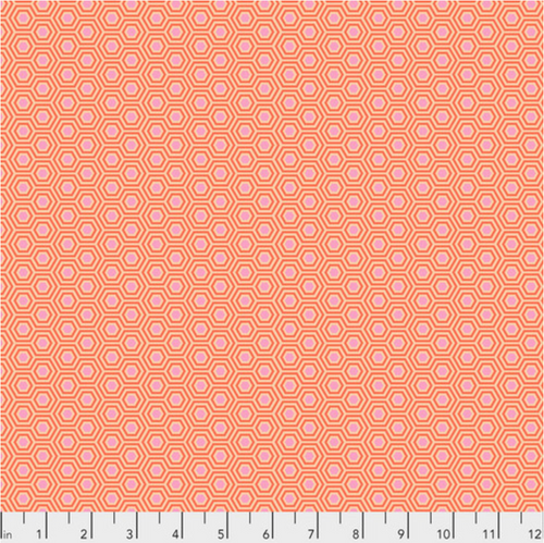 Free Spirit Tula Pink Hexy Peach Blossom Cotton Fabric By Yard