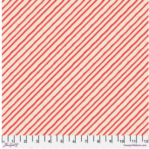 Free Spirit Cori Dantini Holly Jolly Peppermint Stripes Red Cotton Fabric By The Yard