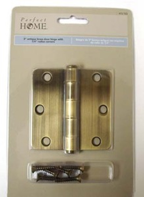 HN0023P-AB-C 3"  1/4" Radius Antique  Brass Door Hinge