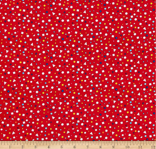 Studio E It's Elementary Mini Geo Red Cotton Fabric By The Yard